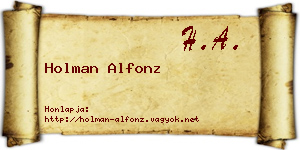 Holman Alfonz névjegykártya